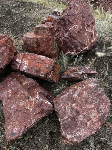 Ландшафтные глыбы красно-фиолетовые 200-1000 килограмм купить в Пласте