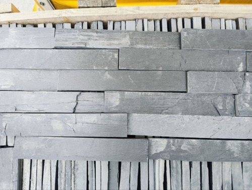 Плитка чёрная из натурального камня фасадная 30 см * 5 см, толщина 7 мм -30 мм купить в Пласте