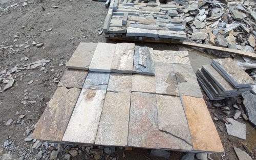 Плитка пилёная златолит Уральский для цоколя, отмостки купить в Пласте