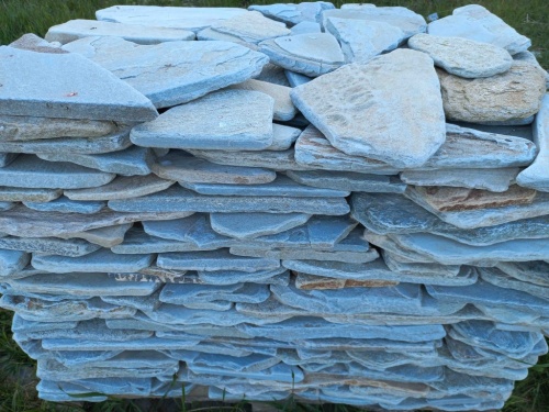 Плитняк златолит зелёный галтованный для цоколя купить в Пласте