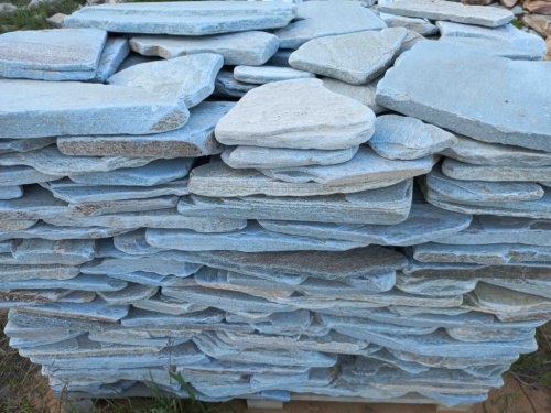 Плитняк златолит зелёный галтованный для цоколя купить в Пласте